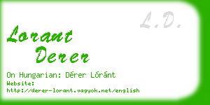 lorant derer business card